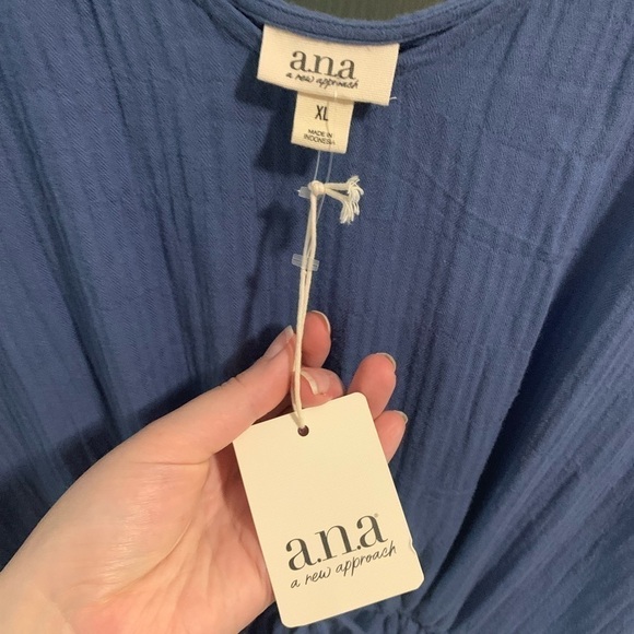 A.n.a Blue Shirt Dress Size XL NWT . - Picture 4 of 6